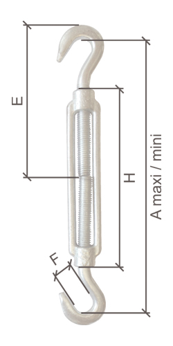 Dulimex DX SPN.0908-ZB Tendeur à lanterne DIN 1480 crochet à oeil