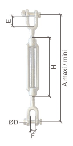 Dulimex DX SPN.0908-ZB Tendeur à lanterne DIN 1480 crochet à oeil