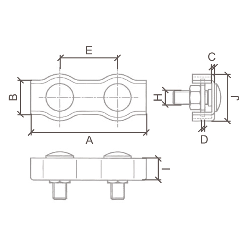 Serre câble plat 2 boulons INOX SCI2 - Accessoire câble - Manut Access