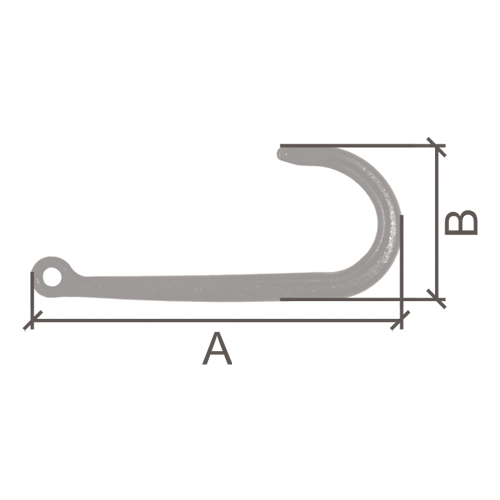 Crochet de boucher de remorquage Longueur 380 mm Capacité 2800 kg